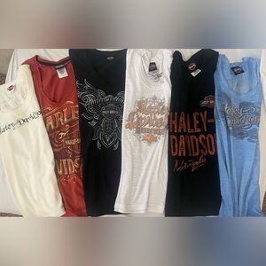 Harley Davidson Women’s T-shirts.  Lot of 6
